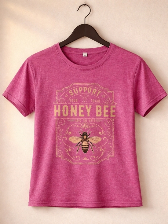 Tops - Pink "Honey Bee" Graphic Tee